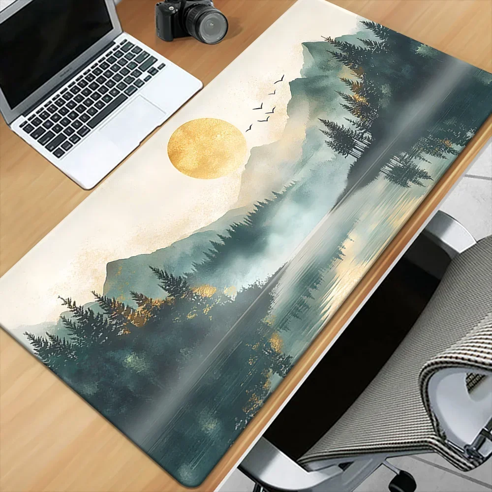Home Office Keyboard - แผ่นรองเมาส์กันน้ำพิมพ์ลายวิวทิวทัศน์ขนาด XXL แบบกำหนดเอง, แผ่นรองเมาส์และคีย์บอร์ดขนาดใหญ่กันลื่นสำหรับตกแต่งบ้านและสำนักงาน
