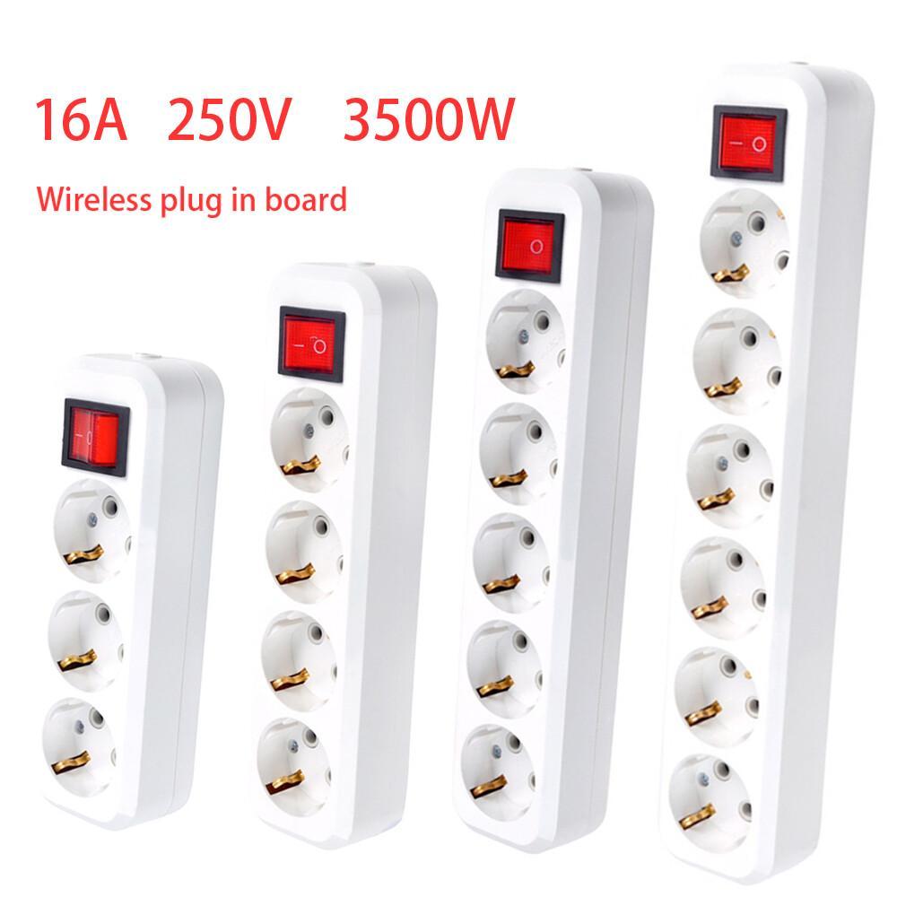 Power Strip Desk - ปลั๊กไฟฟ้ากระแสสลับไร้สายพร้อมสวิตช์เปิด/ปิดสำนักงานบ้านที่ชาร์จติดผนังอะแดปเตอร์มาตรฐานยุโรป4/5กริด