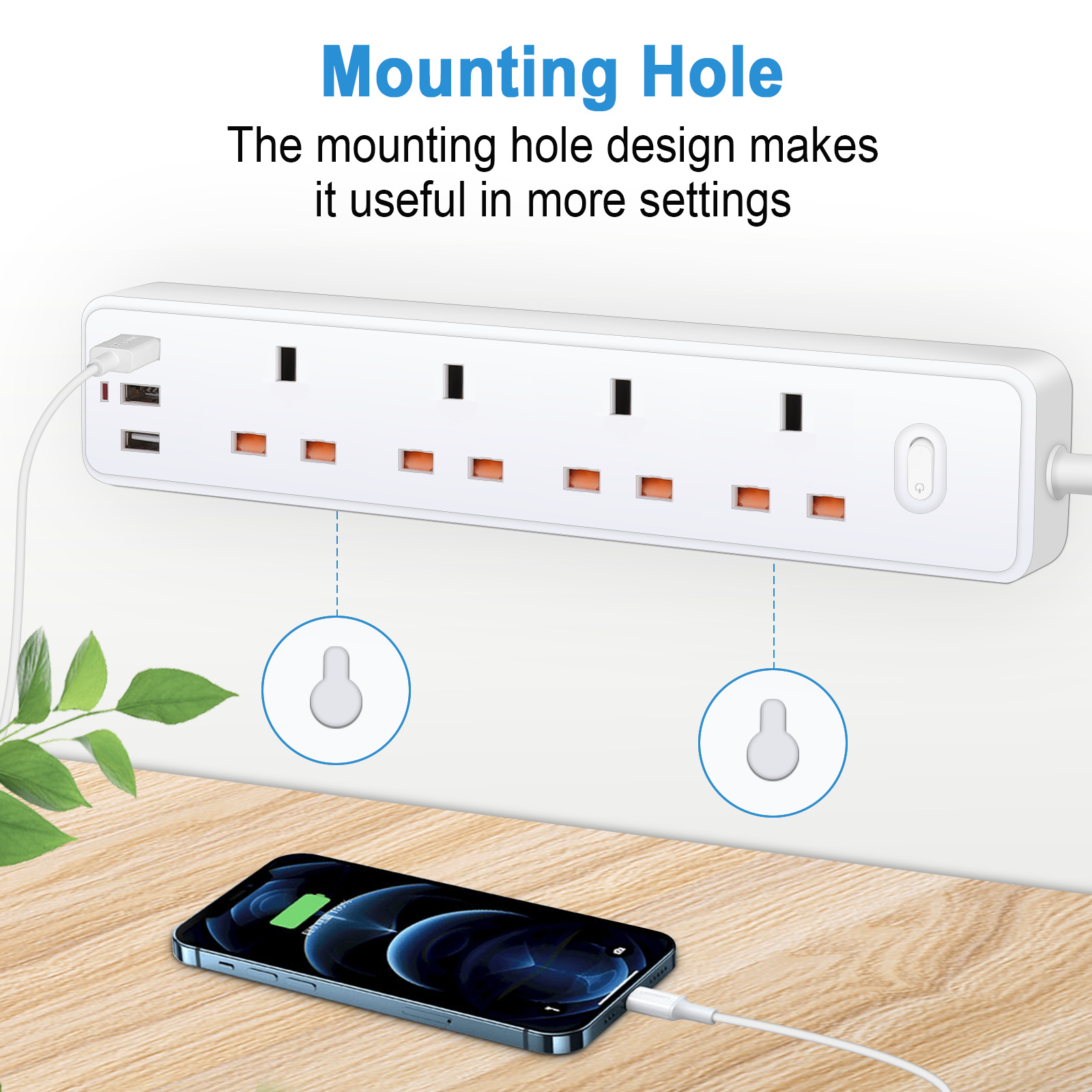 Power Strip ซ็อกเก็ตไฟฟ้า UK ข - Power Strip Desk บทวิจารณ์และราคา