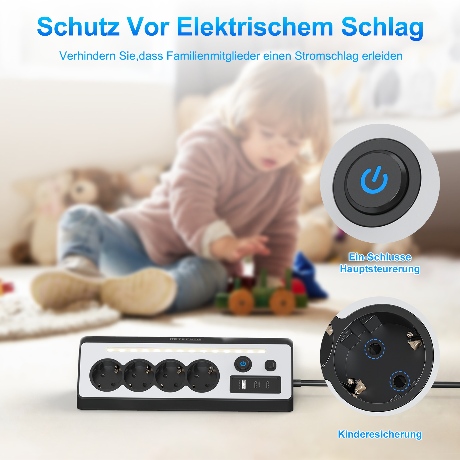 ปลั๊กพ่วงมุมพร้อมไฟ LED, สายยา - Power Strip Desk บทวิจารณ์และราคา