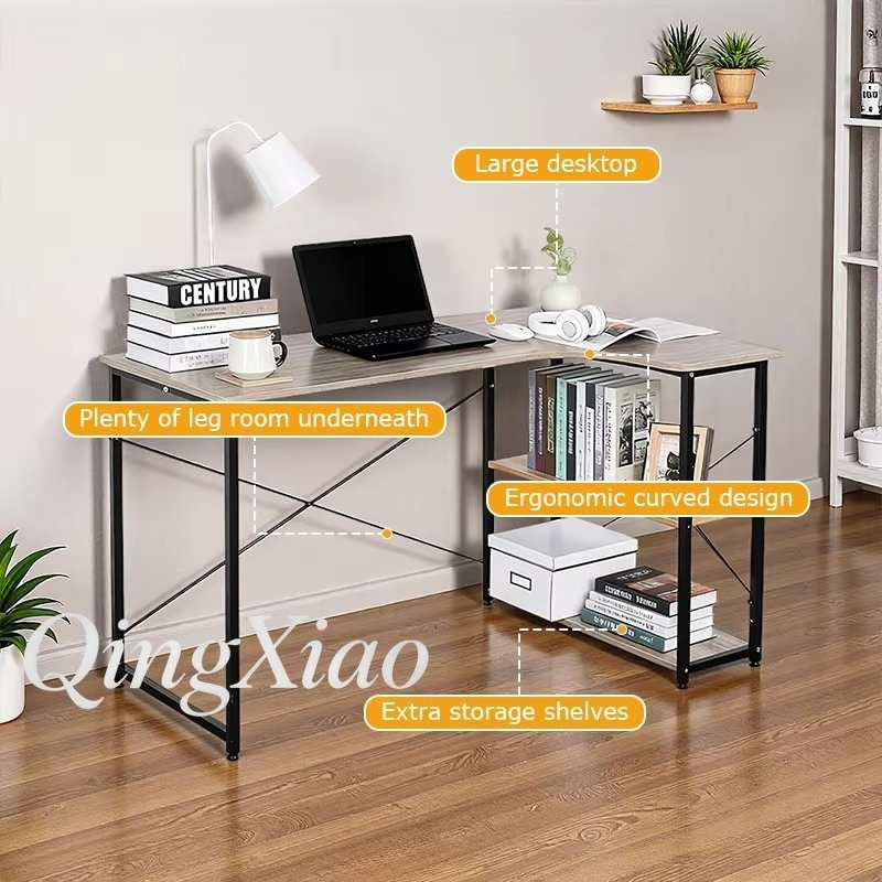 โต๊ะทำงานรูปตัว L พร้อมชั้นวาง - Home Office Bookshelves บทวิจารณ์และราคา
