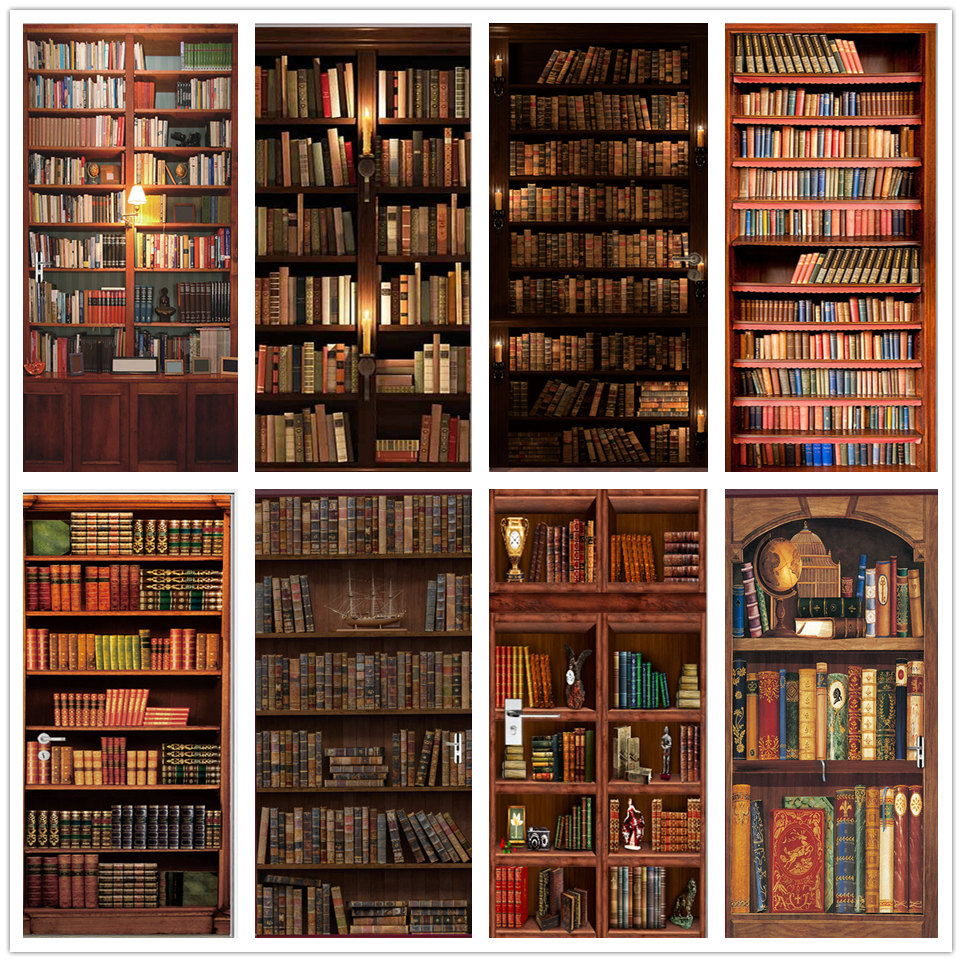 3Dประตูวอลล์เปเปอร์PVC Library - Home Office Bookshelves บทวิจารณ์และราคา