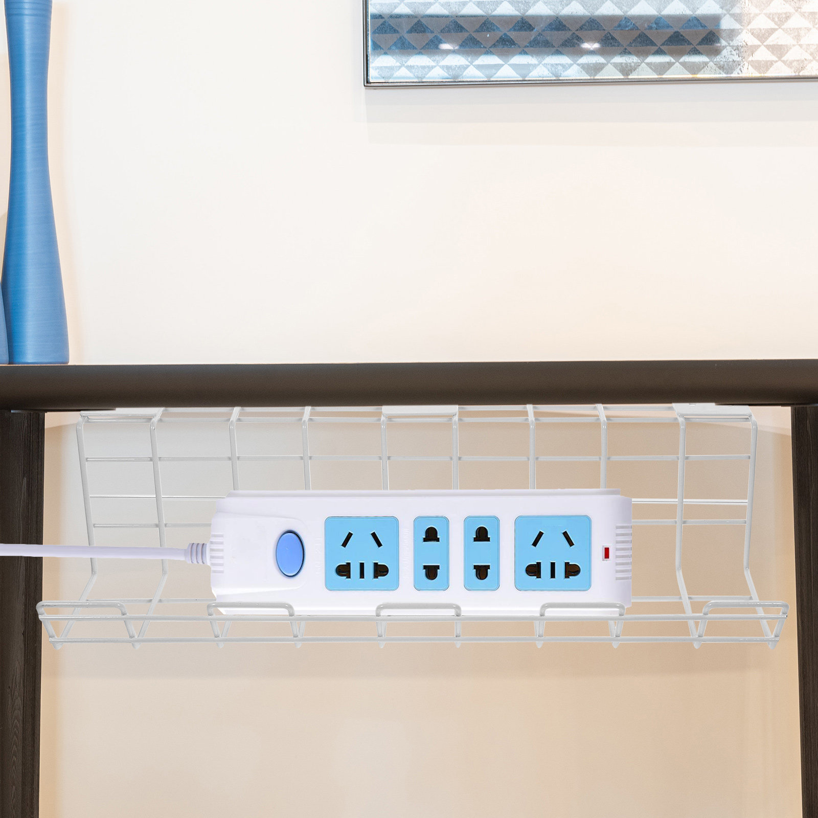 ชั้นวางจัดระเบียบสายเคเบิลใต้โ - Power Strip Desk บทวิจารณ์และราคา