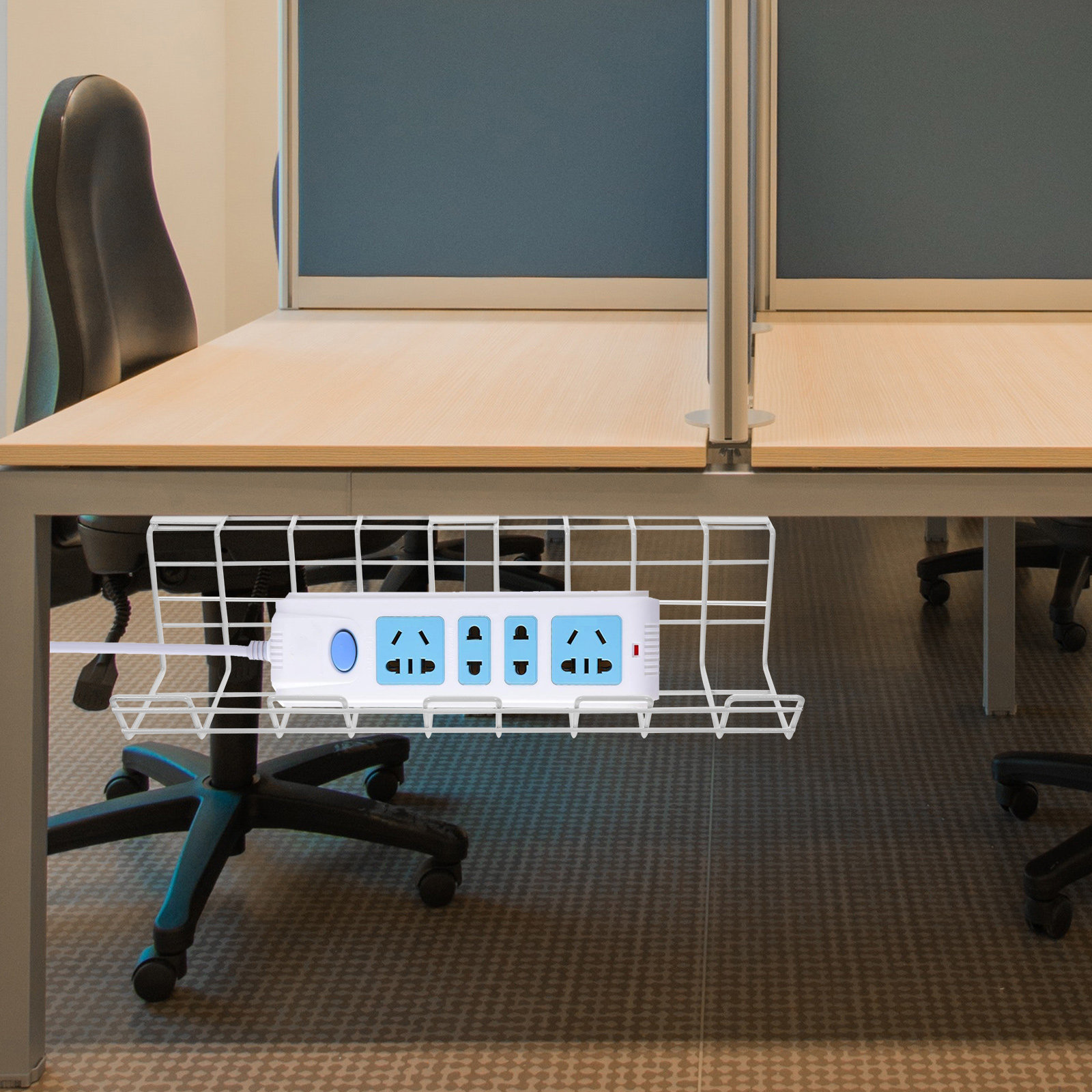 ชั้นวางจัดระเบียบสายเคเบิลใต้โ - Power Strip Desk บทวิจารณ์และราคา