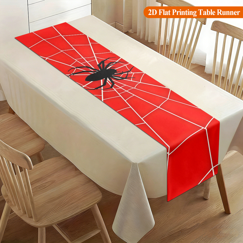 ผ้าปูโต๊ะลายใยแมงมุมสีแดง 1 ชิ - Home Office News บทวิจารณ์และราคา