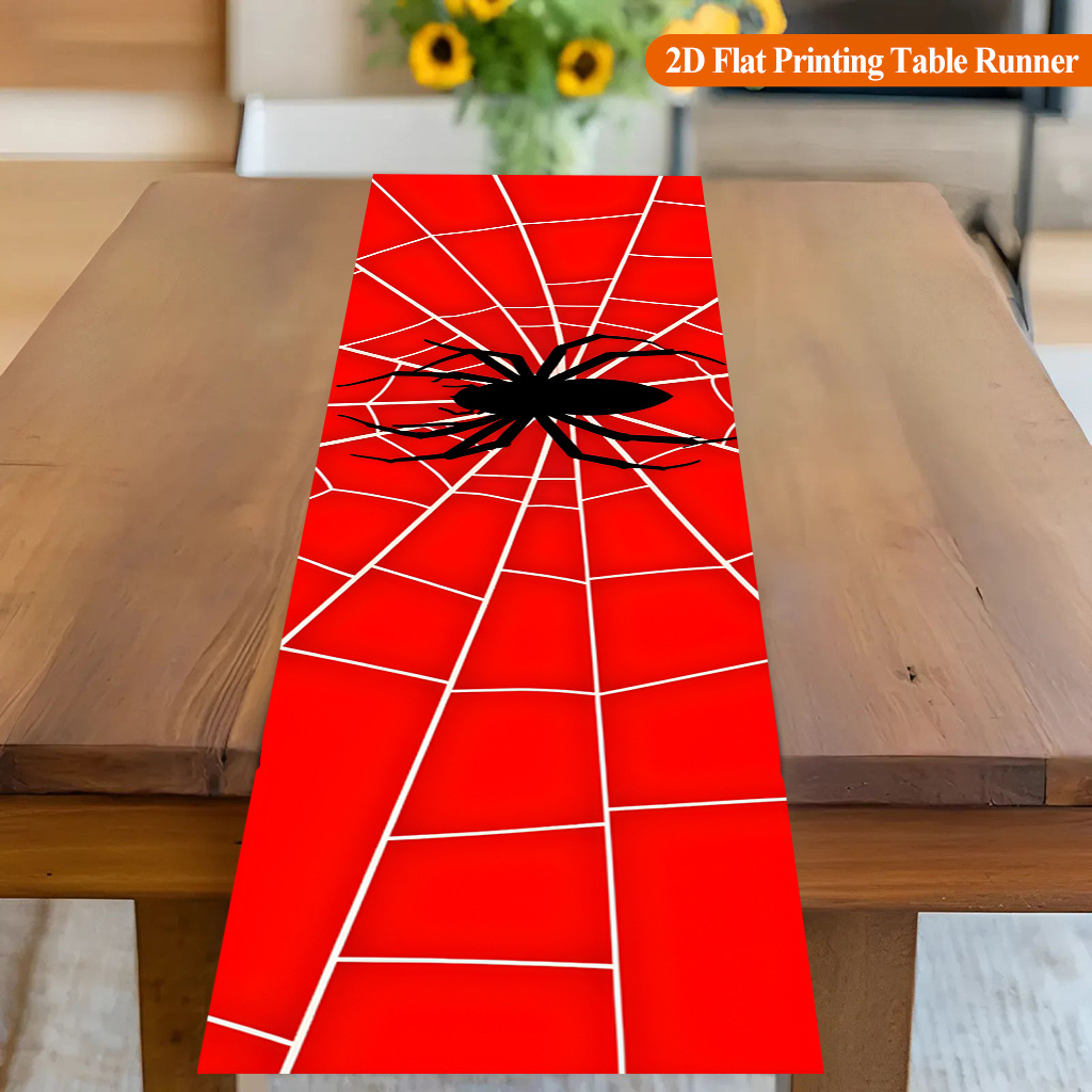 ผ้าปูโต๊ะลายใยแมงมุมสีแดง 1 ชิ - Home Office News บทวิจารณ์และราคา