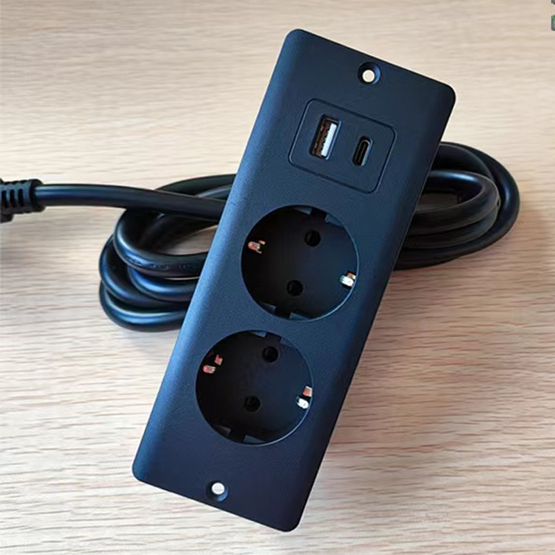 EU KR ตารางโคมไฟซ็อกเก็ต 2 ช่อ - Power Strip Desk บทวิจารณ์และราคา