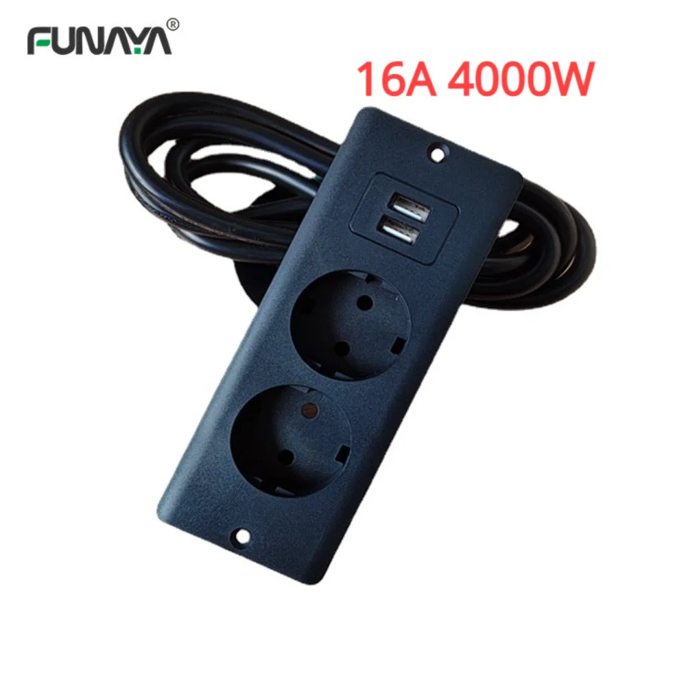EU KR ตารางโคมไฟซ็อกเก็ต 2 ช่อ - Power Strip Desk บทวิจารณ์และราคา